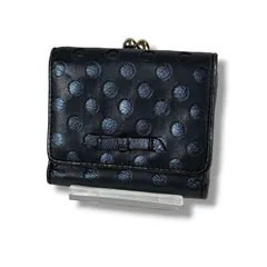 アンテプリマ　ANTEPRIMA スプマンテ　ミニウォレット　三つ折り財布　がま口　ネイビー　ドット柄　水玉　リボンのサムネイル