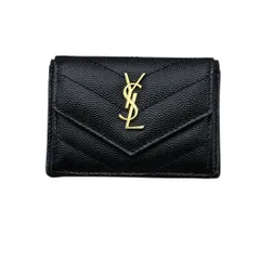 SAINT LAURENT サンローラン YSL カサンドラ 三つ折り財布 レザー 0919 ブラックのサムネイル
