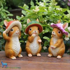 置物 オーナメント うさぎ ラビット きのこ帽子 S 森のうさぎ ガーデニング カントリー ラビットグッズ う
