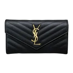 SAINT LAURENT サンローラン YSL カサンドラ 長財布 レザー 1215 ブラックのサムネイル