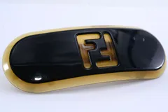 FENDI フェンディ バレッタ 髪留め ヘアクリップ FFロゴ ズッカ柄 べっ甲調 ブラック 黒 レディース 女性のサムネイル