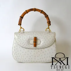 GUCCI グッチ オールドグッチ バンブー オーストリッチ ハンドバッグ ホワイト 000 926 0633のサムネイル