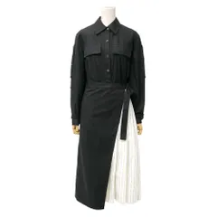 ■未使用品■3.1 phillip lim スリーワンフィリップリム LS WRAP SHIRT DRS W PLEATED POPLIN COMBO ワンピース サイズ0 20260715/RB0079のサムネイル