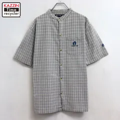 00s HANG TEN チェック柄 スタンドカラー 半袖シャツ メンズ 表記Mサイズのサムネイル
