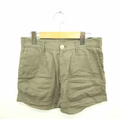 アダムエロペ Adam et Rope' パンツ ショート ロールアップ ジップフライ 薄手 麻 リネン混 36 カーキ /TT4のサムネイル