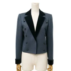 ■美品■YVES SAINT LAURENT イヴ・サンローラン ヴィンテージ diffusion femmes ディフュージョン・ファム ジャケット サイズM クロップド ブレザー 別珍 切替デザイン ブランド古着【中古】20260715/RB0060のサムネイル