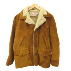 ショット SCHOTT ムートンコート ジャケット 上着 本革 内ボア 40 キャメル スエード くるみボタン 長袖 ハーフ丈/AY ■GY12のサムネイル