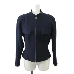 クレージュ courreges ジャケット ブルゾン 上着 ウール 9AR ネイビー 紺 フロントジップ 長袖 スタンドカラー /PP ■GY18のサムネイル