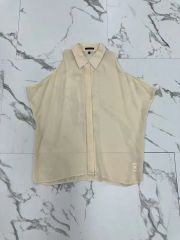 美品 Theory セオリー とろみブラウス シャツ 日本製 S 七分袖 くすみ 