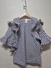 MSGM ストライプ フリル ブラウスのサムネイル