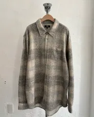 STUSSY ステューシー ベージュ MULTI チェック ヘアリー シャツ ジャケットのサムネイル