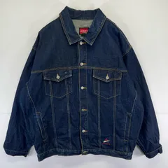 古着 アヴィレックス AVIREX デニム ジャケット インディゴ 胸ポケット 大きいサイズ ロゴ 刺繍 3XL  ブルー系 メンズのサムネイル