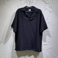 美品】コモリ COMOLI ウールシルクスキッパー半袖シャツ ネイビー 2