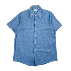 80s USA製 OSHKOSH B'GOSH オシュコシュビゴッシュ シャンブレー 半袖 シャツ M/ブルー系 メンズ ワーク アメリカ製 ヴィンテージのサムネイル