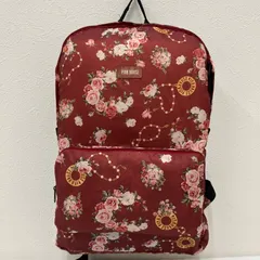 4003　PINK HOUSE　ピンクハウス　リュックサック　リュック　エコリュック　エコバッグ　折り畳み　レディース　軽量　薔薇　ローズ　レッド　ダークレッドのサムネイル