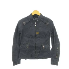 ジースターロウ G-Star RAW GS 3301 ミリタリージャケット 上着 XS 青 ブルー 無地 スタンドカラー 長袖 ジップアップ ロゴ /MN31 ■GY99のサムネイル