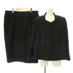 ハーディエイミス HARDY AMIES セットアップ スカート シルク ウール ジャケット タイトスカート 膝丈 総柄 15 ブラック /HKのサムネイル
