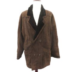 SHEARLING ムートンコート ラムレザー 本革 54 茶 ダブルブレスト SHEARLING ムートンコート ラムレザー 本革 54 茶 ブラウン ダブル