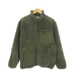 ユニクロ UNIQLO × エンジニアードガーメンツ Engineered Garments ボアジャケット フリース M 緑 カーキ スタンドカラー 長袖 ジップアップ /CK12 ■GY99のサムネイル