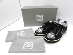 ヴィンテージ CHANEL シャネル ブラック×ホワイト ローカット テニス