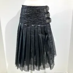 JO-S003 ジュンヤワタナベ コムデギャルソン JUNYA WATANABE COMME des GARCONS ナイロンチュール ベルテッド巻きプリーツスカート 黒 Mサイズ 2024年S/Sのサムネイル