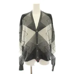 ジュンヤワタナベ JUNYA WATANABE コムデギャルソン COMME des GARCONS AD2019 ニットカーディガン Vネック 長袖 アーガイル柄 チェック柄 S グレー ピンク JE-N016 /YTのサムネイル