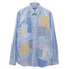 JUNYA WATANABE COMME des GARCONS MAN ジュンヤワタナベコムデギャルソンマン 21SS パッチワークストライプシャツ WG-B031 ブルー XSのサムネイル