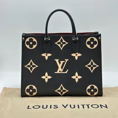 LOUIS VUITTON ルイヴィトン オンザゴー MM モノグラムアンプラント バイカラー黒 × ベージュ M45495 RFID 2WAY トートバッグ ハンドバッグ ゴールド金具 レディースのサムネイル