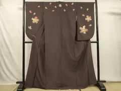 平和屋着物■小振袖　二尺袖　あずき桜　蛍暈し　金彩　洗える着物　DABI3553yaのサムネイル