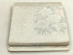 平和屋着物◎六通柄袋帯　唐織　牡丹　銀糸　正絹　逸品　CABJ6080ykのサムネイル