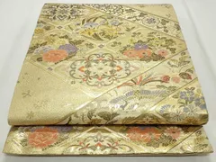 平和屋着物◎六通柄袋帯　唐織　蜀江鳳凰草花文　正絹　逸品　CABJ3806qeのサムネイル