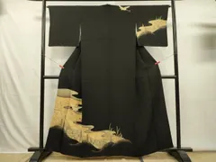 平和屋着物■訪問着　刺繍　流水飛鳥文　金彩　正絹　逸品　DABI3582yaのサムネイル