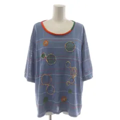 ジウ 慈雨 カットソー Tシャツ 40 水色 ライトブルー 半袖 総柄 12122608 /RRのサムネイル