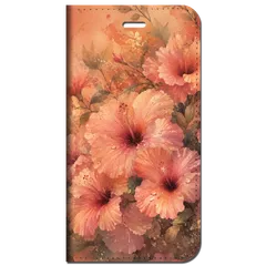 iPhone対応 スマホ 手帳型ケース 夏 ハイビスカス フルブルーム くすみカラー 水彩 シアー 華やか ボタニカル 大人可愛い スマホケース スタンド 【iPhone17 / iPhone16 他 iPhone各機種対応】 |iasmfb04のサムネイル