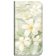 iPhone対応 スマホ 手帳型ケース 夏 プルメリア ヤシの葉 ヤシ フルブルーム くすみカラー 水彩 ボタニカル 大人可愛い スマホケース スタンド 【iPhone17 / iPhone16 他 iPhone各機種対応】 |iasmfb02のサムネイル