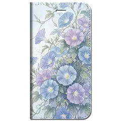 iPhone対応 スマホ 手帳型ケース 夏 朝顔 アサガオ フルブルーム くすみカラー 水彩 ボタニカル ラベンダー 大人可愛い スマホケース スタンド 【iPhone17 / iPhone16 他 iPhone各機種対応】 |iasmfb03のサムネイル