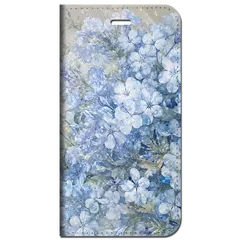 iPhone対応 スマホ 手帳型ケース 夏 ルリマツリ プルンバゴ フルブルーム くすみカラー 水彩 シアー ボタニカル 花畑 大人可愛い スマホケース スタンド 【iPhone17 / iPhone16 他 iPhone各機種対応】 |iasmfb06のサムネイル