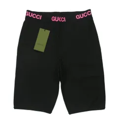 GUCCI グッチ 688421 XJDS5 イタリア製 ロゴリブ テクニカル ジャージー バイカー ショート パンツ ブラック系 M【極上美品】【中古】のサムネイル