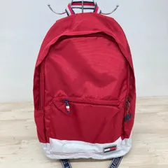 美品 TOMMY HILFIGER トミーヒルフィガー リュックサック/バックパック レッド×ホワイト バイカラー フラッグロゴ[OA05117]のサムネイル