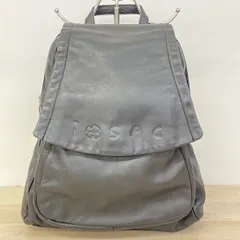 I SAC/アイサック リュックサック/バックパック ブラック レザー ロゴ 型押し 鞄/バッグ[OB04301]のサムネイル