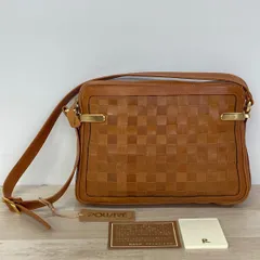 美品 POUARIE/プリンセス トラヤ/ショルダーバッグ/メッシュ/編み込み/ブラウン/茶/ゴールド金具/レディース/カバン/鞄[OB04302]のサムネイル