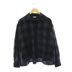 ネーム Name. 24AW WOOL OMBRE CUT-OFF SHORT SHIRT シャツ 長袖 チェック NMSH-017 1 ネイビー /HK ■GY12のサムネイル