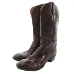 ルケーシー Lucchese ウエスタンブーツ ロング レザー 8 赤 レッド /FF ■GY18のサムネイル