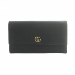 グッチ GUCCI 長財布 ロングウォレット フラップ 小銭入れ レザー 黒 ブラック 456116 /MI ■OH ■GY11のサムネイル