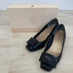 美品 Riz raffinee パンプス/シューズ 22.5cm 3E ブラック RZS 5313-14 BL リボンモチーフ 外箱付[OR02961]のサムネイル
