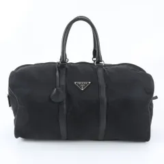 美品 プラダ テスート ナイロン トライアングルロゴ レザー ボストン バッグ 出張 旅行 トート ブラック 黒 メンズ RBM EJ21-3【中古】のサムネイル
