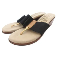 アイランドスリッパ ISLAND SLIPPER トングサンダル ウェッジソール 6 黒 ブラック アイボリー /FFのサムネイル