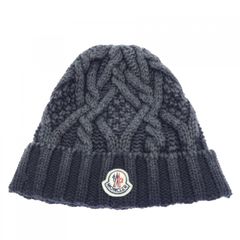 MONCLER ケーブルニット ビーニー ネイビー - メルカリ