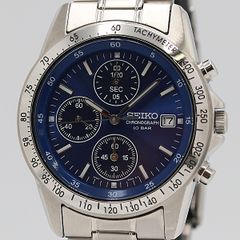 時計 SEIKO セイコー クロノグラフ 7T92-0DW0 青文字盤 - メルカリ