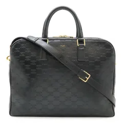 CELINE セリーヌ トリオンフ ブリーフケース ビジネスバッグ 書類カバン 2WAY ショルダーバッグ レザー ブラック 黒 ゴールド金具 190422のサムネイル